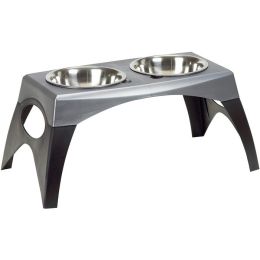 Bergan Elevated Feeder (Autumn Matte: Black / Gray, 35.8" x 2" x 34.6": large)