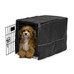 Quiet Time Pet Crate Cover (Autumn Matte: Black, 35.8" x 2" x 34.6": 23" x 13.5" x 15")