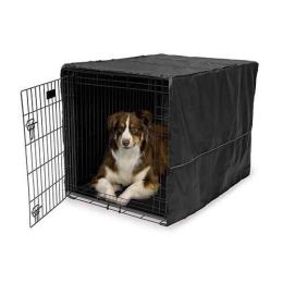 Quiet Time Pet Crate Cover (Autumn Matte: Black, 35.8" x 2" x 34.6": 43" x 30" x 30")