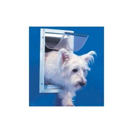 Ideal SKU: DDSLWr Deluxe Dog Door (Autumn Matte: White, 35.8" x 2" x 34.6": small)