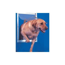 Ideal SKU: DDSLWr Deluxe Dog Door (Autumn Matte: White, 35.8" x 2" x 34.6": Extra Large)