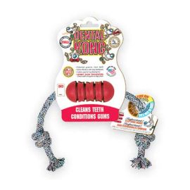 Dental Kong with Rope Dog Toy (Autumn Matte: Red, 35.8" x 2" x 34.6": small)