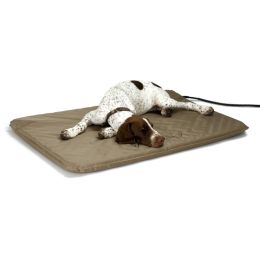 Lectro-Soft Heated Outdoor Bed (Autumn Matte: Tan, 35.8" x 2" x 34.6": large)