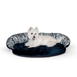 Plush Pet Bolster Sleeper (Autumn Matte: Zebra, 35.8" x 2" x 34.6": 23" x 30" x 7")