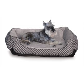 Self Warming Lounge Sleeper Square Pet Bed (Autumn Matte: Black, 35.8" x 2" x 34.6": medium)