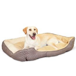 Self Warming Lounge Sleeper Square Pet Bed (Autumn Matte: Brown, 35.8" x 2" x 34.6": large)