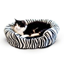 Self Warming Nuzzle Nest Pet Bed (Autumn Matte: Zebra, 35.8" x 2" x 34.6": 19" x 19" x 6")