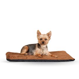 Ortho Thermo Pet Bed (Autumn Matte: Chocolate / Coral, 35.8" x 2" x 34.6": medium)
