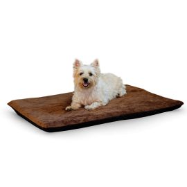 Ortho Thermo Pet Bed (Autumn Matte: Chocolate / Coral, 35.8" x 2" x 34.6": large)