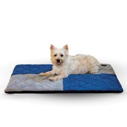 Quilted Memory Dream Pad 1" (Autumn Matte: Blue / Gray, 35.8" x 2" x 34.6": large)
