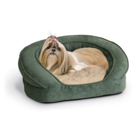 Deluxe Ortho Bolster Sleeper Pet Bed (Autumn Matte: Green, 35.8" x 2" x 34.6": small)