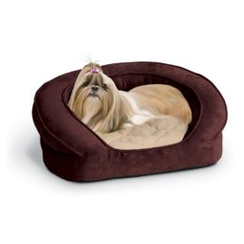 Deluxe Ortho Bolster Sleeper Pet Bed (Autumn Matte: Eggplant, 35.8" x 2" x 34.6": small)