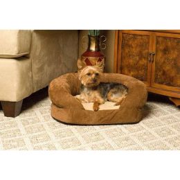 Ortho Bolster Sleeper Pet Bed (Autumn Matte: Brown Velvet, 35.8" x 2" x 34.6": small)