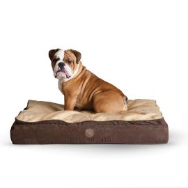 Feather Top Ortho Pet Bed (Autumn Matte: Chocolate / Tan, 35.8" x 2" x 34.6": small)