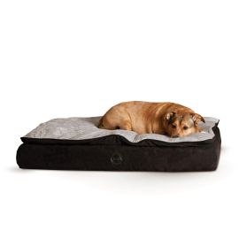 Feather Top Ortho Pet Bed (Autumn Matte: Black / Gray, 35.8" x 2" x 34.6": small)