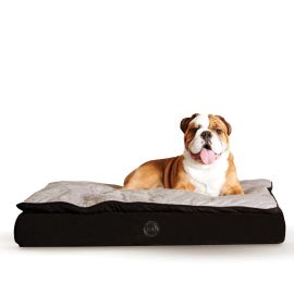 Feather Top Ortho Pet Bed (Autumn Matte: Black / Gray, 35.8" x 2" x 34.6": large)