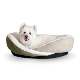 Huggy Nest Pet Bed (Autumn Matte: Green / Tan, 35.8" x 2" x 34.6": small)