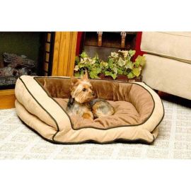 Bolster Couch Pet Bed (Autumn Matte: Mocha / Tan, 35.8" x 2" x 34.6": small)