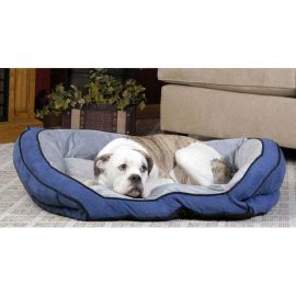 Bolster Couch Pet Bed (Autumn Matte: Blue / Gray, 35.8" x 2" x 34.6": small)
