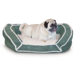 Deluxe Bolster Couch Pet Bed (Autumn Matte: Green, 35.8" x 2" x 34.6": small)