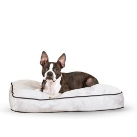 Tufted Pillow Top Pet Bed (Autumn Matte: Gray, 35.8" x 2" x 34.6": small)