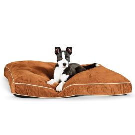 Tufted Pillow Top Pet Bed (Autumn Matte: Chocolate, 35.8" x 2" x 34.6": large)