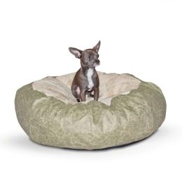 Self Warming Cuddle Ball Pet Bed (Autumn Matte: Green, 35.8" x 2" x 34.6": large)