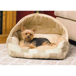 Lounge Sleeper Hooded Pet Bed (Autumn Matte: Tan, 35.8" x 2" x 34.6": 20" x 25" x 13")