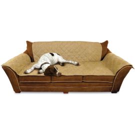 Furniture Cover Couch (Autumn Matte: Tan, 35.8" x 2" x 34.6": 26" x 70" seat, 42" x 88" back, 22" x 26" side arms)