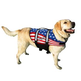 Nylon Dog Life Jacket (Autumn Matte: Flag, 35.8" x 2" x 34.6": large)