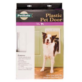 Plastic Pet Door Premium (Autumn Matte: White, 35.8" x 2" x 34.6": large)