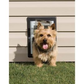 Wall Entry Aluminum Pet Door (Autumn Matte: Taupe / White, 35.8" x 2" x 34.6": small)