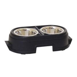 Our Pets Healthy Pet Diner Elevated Dog Feeder (Autumn Matte: Black, 35.8" x 2" x 34.6": small)