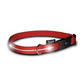 Nylon Collar with LED Lights (Autumn Matte: Red / White, 35.8" x 2" x 34.6": large)