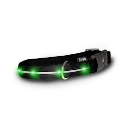 Nylon Collar with LED Lights (Autumn Matte: Black / Jade Green, 35.8" x 2" x 34.6": large)